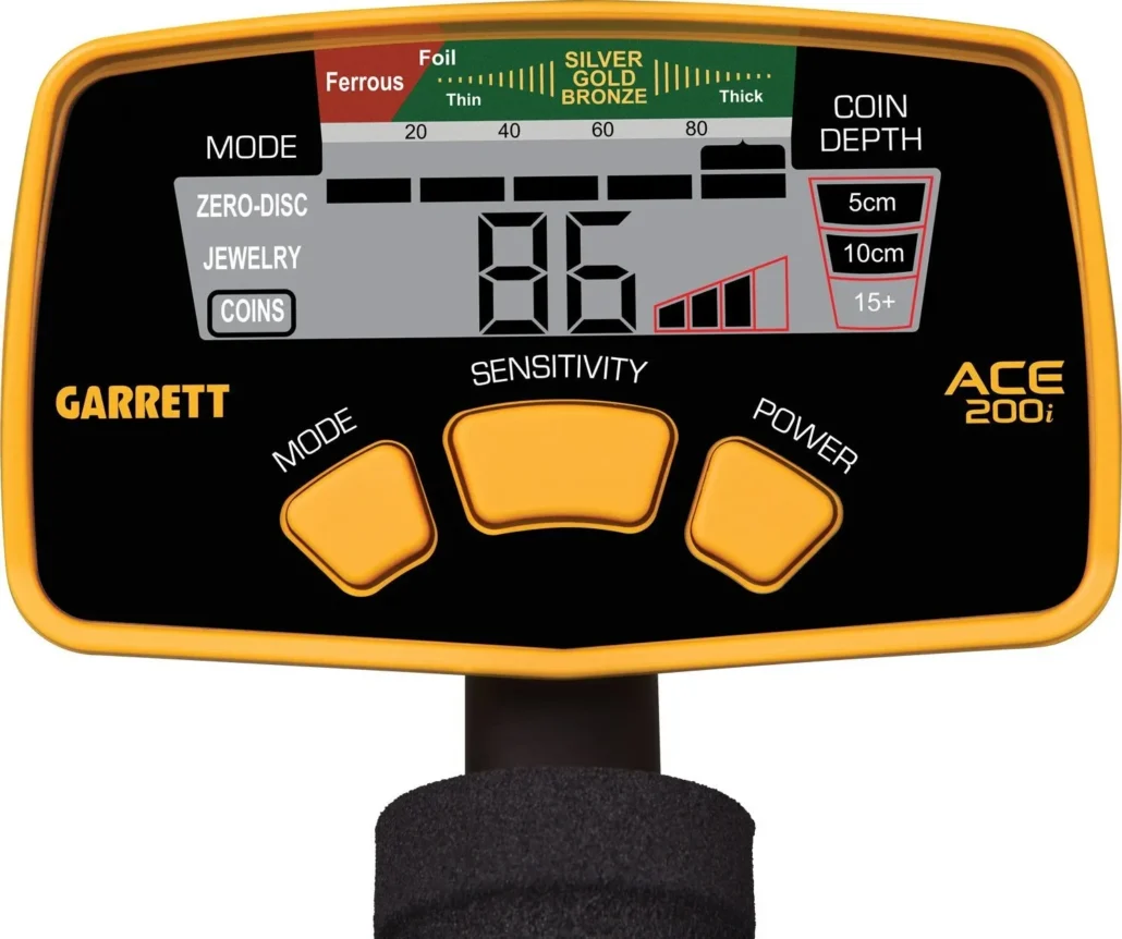 Garrett ACE 200i kontrol paneli ve ekranı