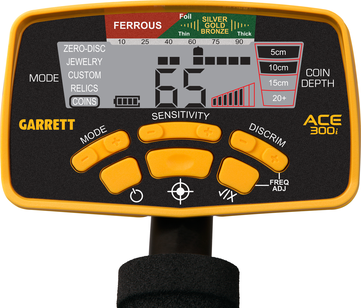 Garrett ACE 300i kontrol paneli ve ekranı