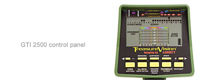 Garrett GTI 2500 TreasureVision kontrol paneli